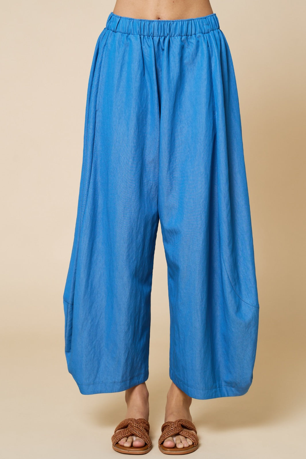 Relaxed Barrel Leg Pull-On Pants