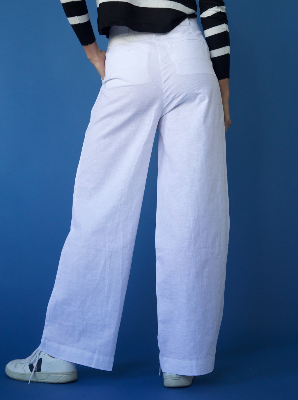 White Lightweight Wide-Leg Trousers