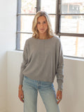 Grey Long Sleeve Crew Neck Knit Sweater