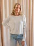 Ivory Long Sleeve Crew Neck Knit Sweater