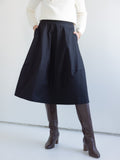 Heavy Cotton Structured Skirt with Hidden Back Zipper