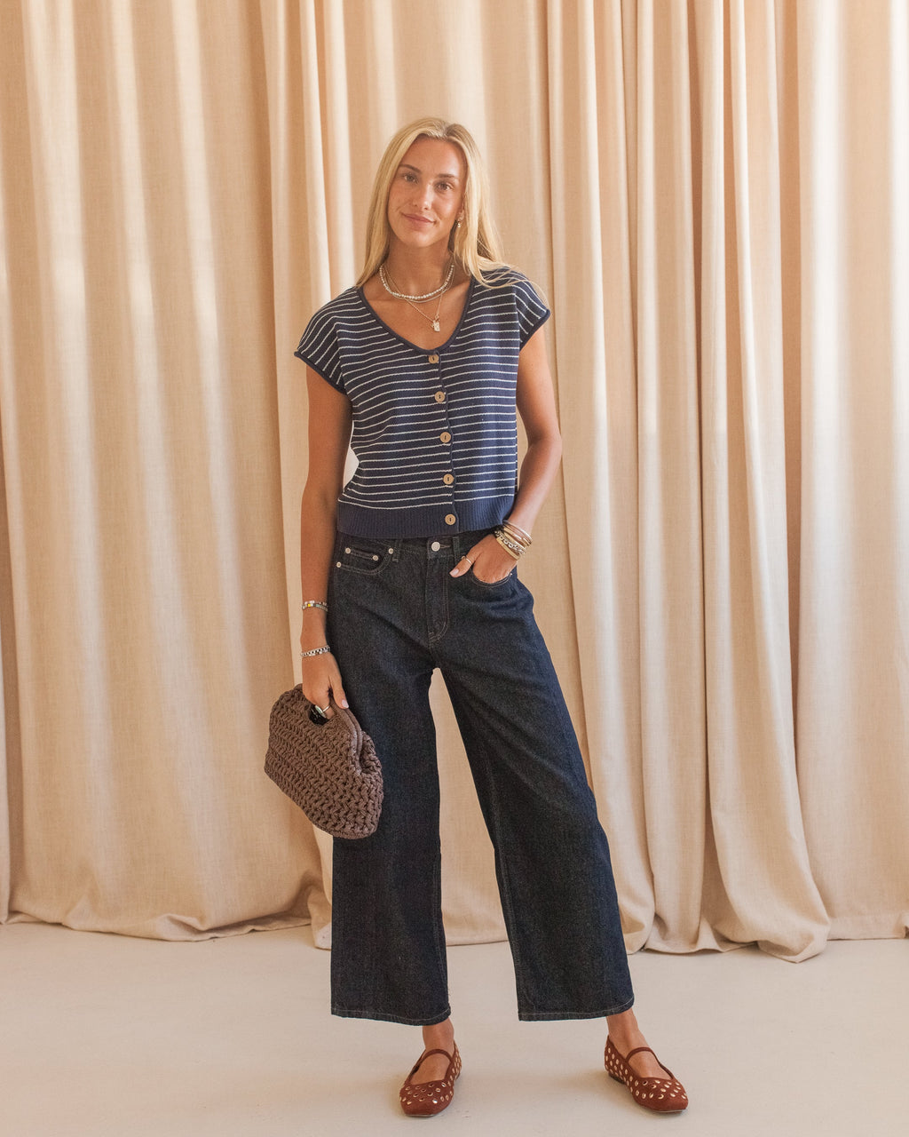Dark Wash Barrel Leg Jeans